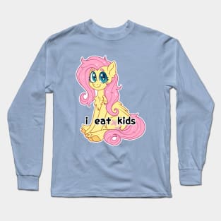 Funny Fluttershy 'i eat kids' Long Sleeve T-Shirt